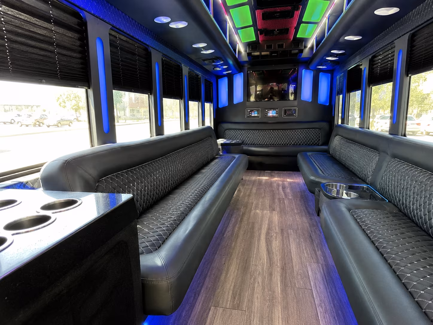 pensacola 15 passenger party bus inside