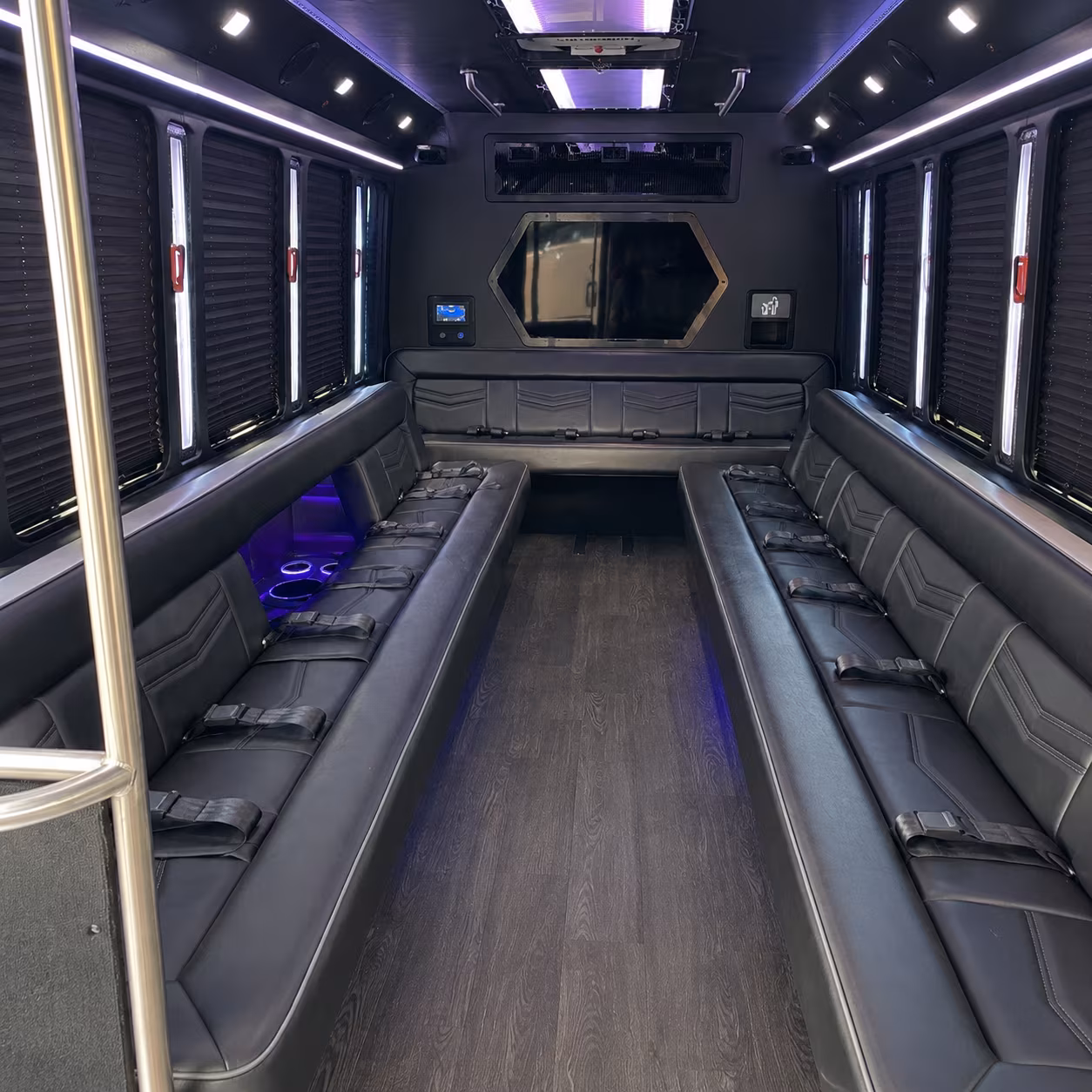 pensacola 18 passenger party bus interior