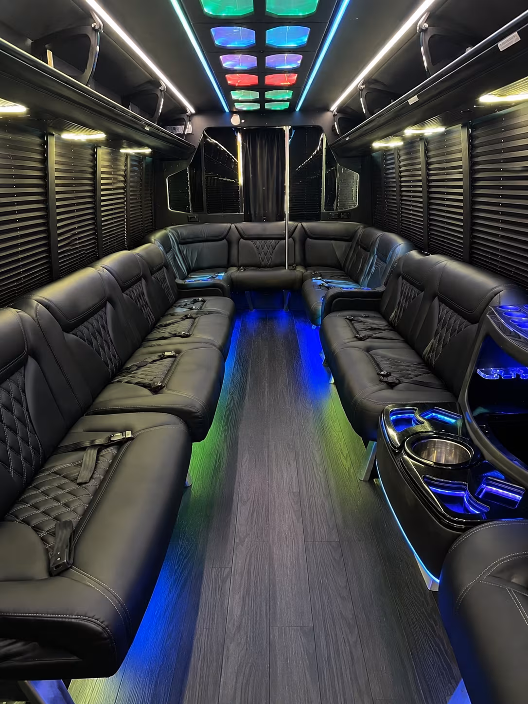 pensacola 20 passenger party bus interior