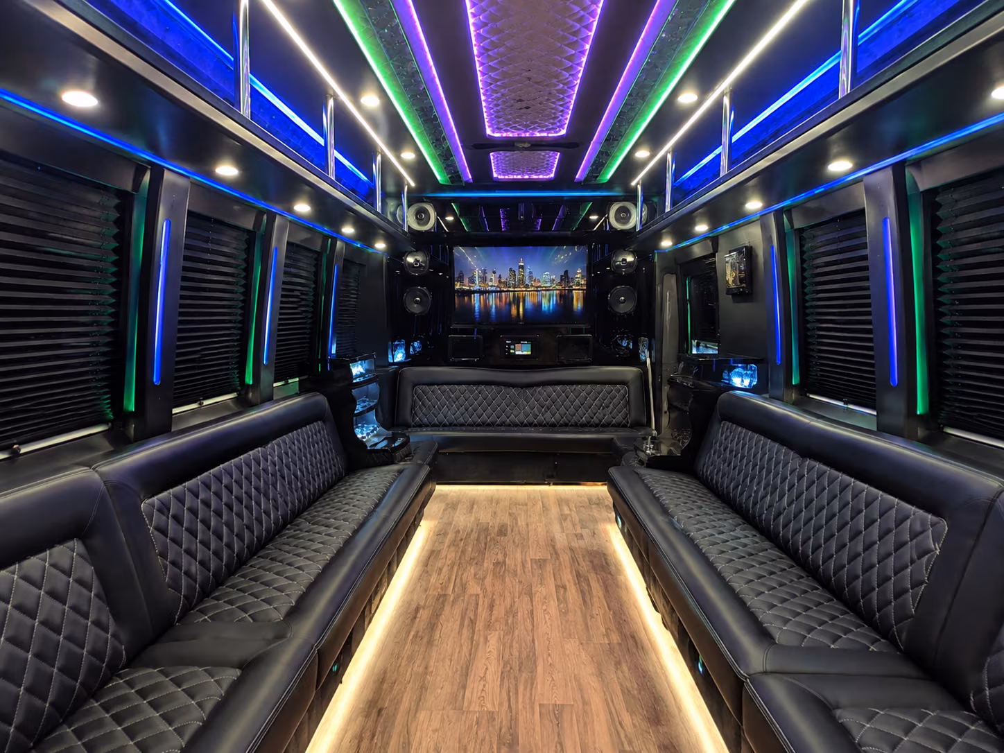 pensacola 25 passenger party bus interior