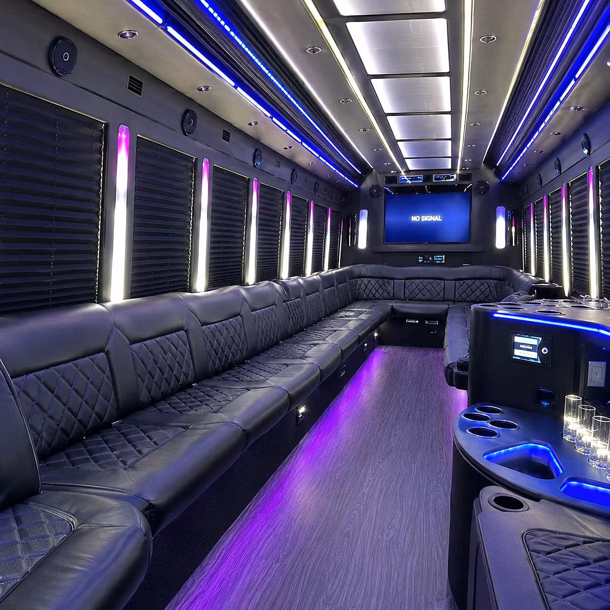 pensacola 30 passenger party bus inside