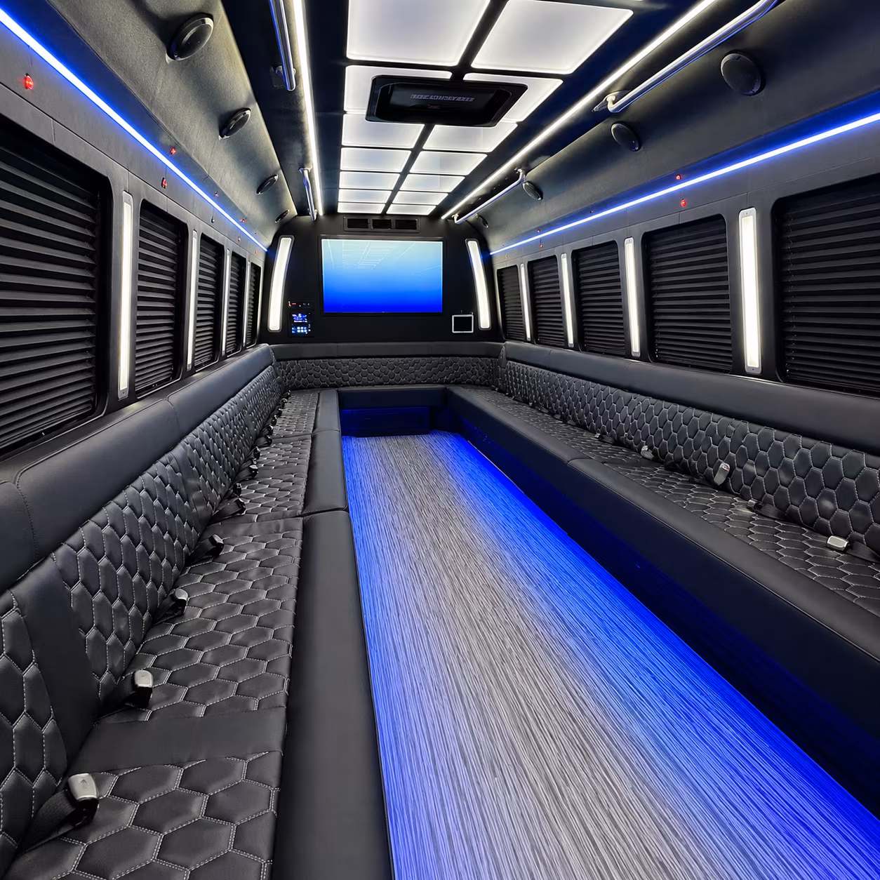 pensacola 50 passenger party bus inside