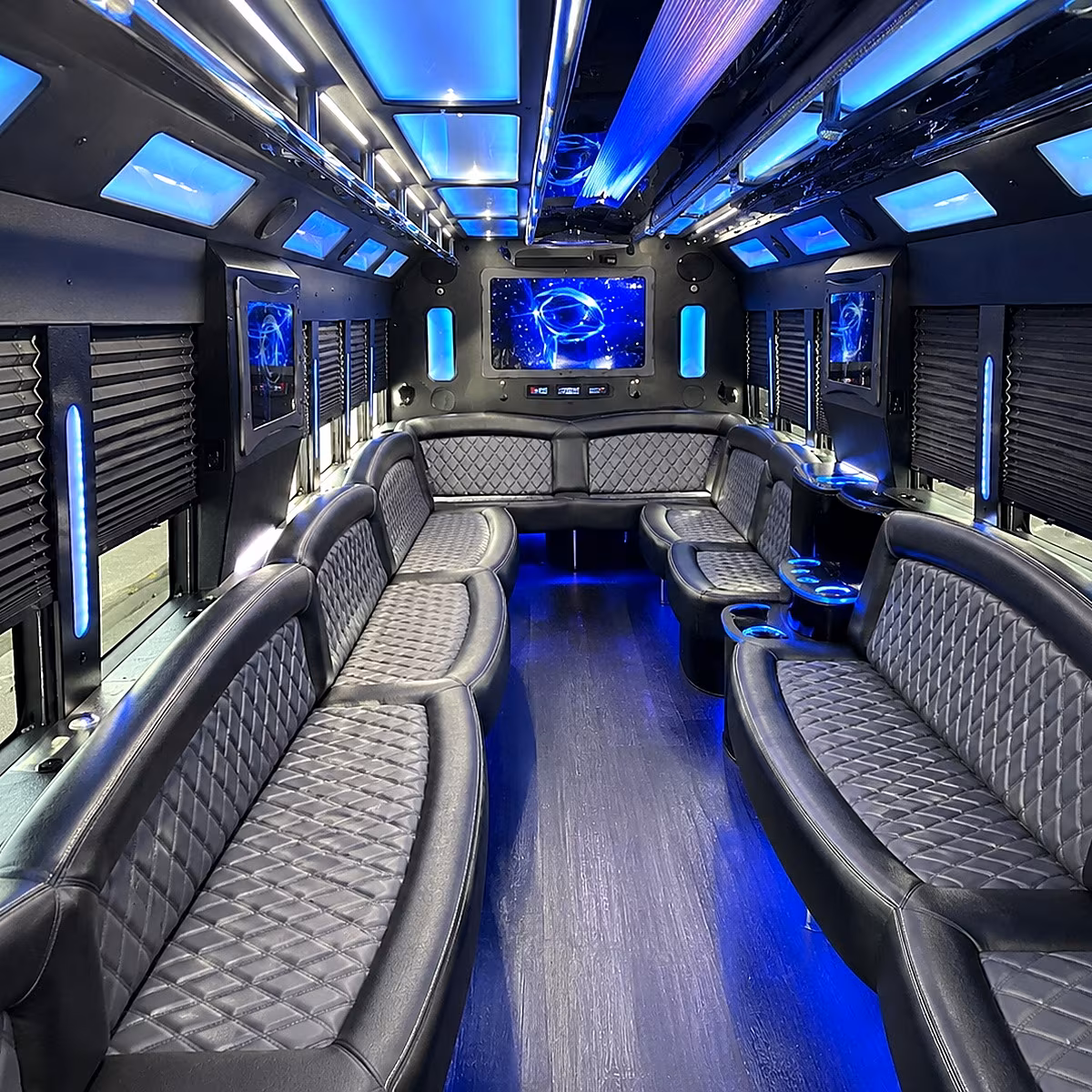 pensacola 50 passenger party bus interior